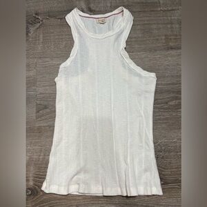 Anthropologie Pilcro White Ribbed Tank- Small
